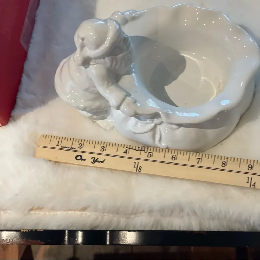 Williams Sonoma Ceramic Santa Candle Holder